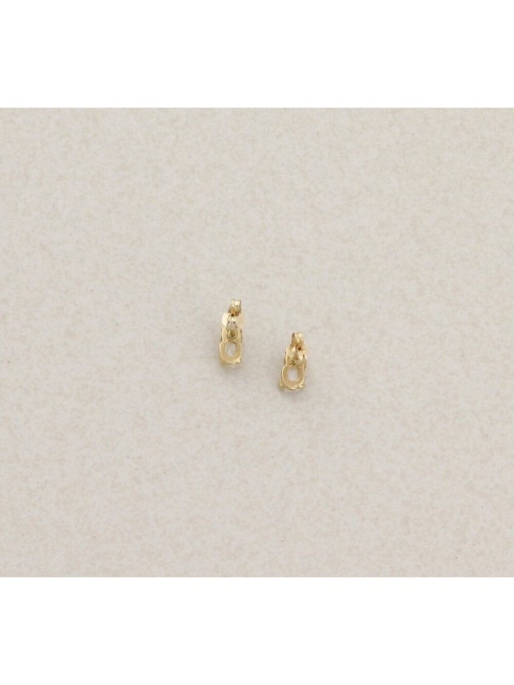 14k Yellow Gold Tiny Freshwater Keshi Pearl Earrings Studs 3/8" x 1/8" - Picture 7 of 7